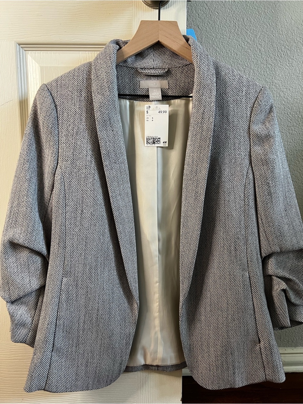 H&M Women's Gray Textured Blazer